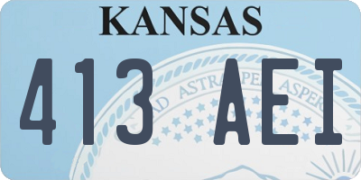 KS license plate 413AEI