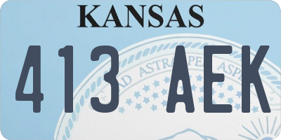KS license plate 413AEK