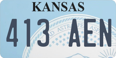 KS license plate 413AEN