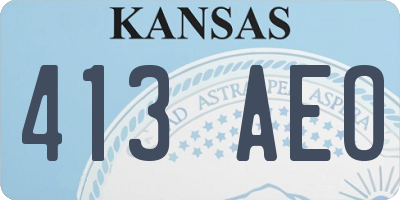 KS license plate 413AEO