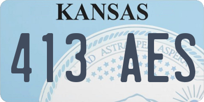 KS license plate 413AES
