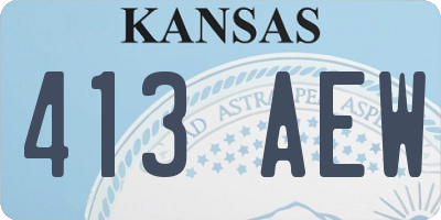 KS license plate 413AEW