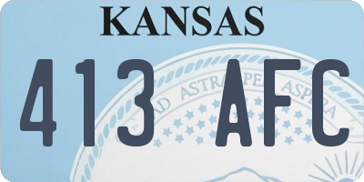 KS license plate 413AFC
