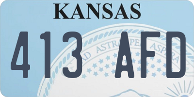 KS license plate 413AFD