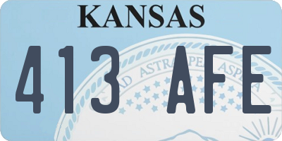 KS license plate 413AFE