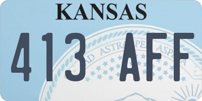 KS license plate 413AFF
