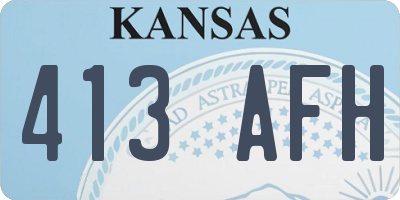 KS license plate 413AFH