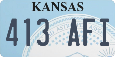 KS license plate 413AFI