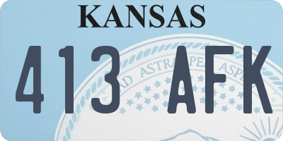 KS license plate 413AFK