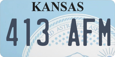 KS license plate 413AFM