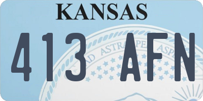 KS license plate 413AFN