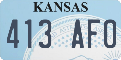 KS license plate 413AFO