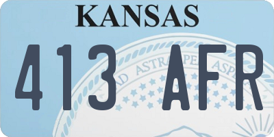 KS license plate 413AFR