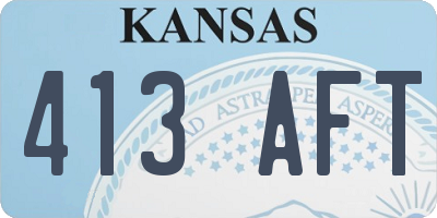 KS license plate 413AFT