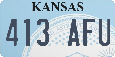 KS license plate 413AFU