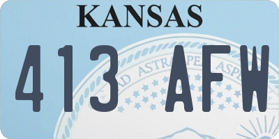 KS license plate 413AFW