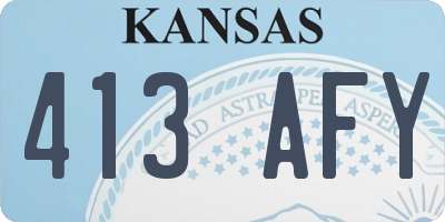 KS license plate 413AFY