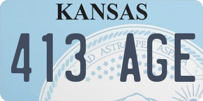 KS license plate 413AGE