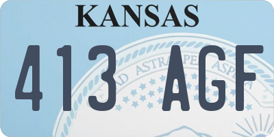 KS license plate 413AGF