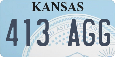 KS license plate 413AGG