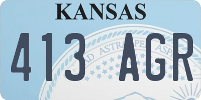 KS license plate 413AGR