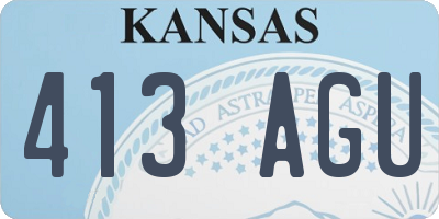 KS license plate 413AGU