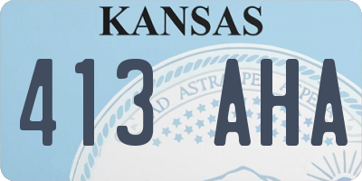 KS license plate 413AHA