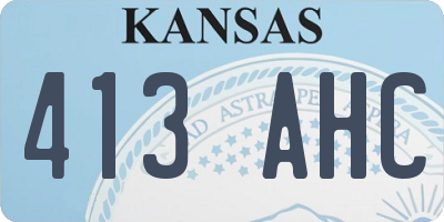 KS license plate 413AHC