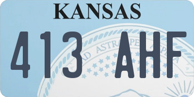 KS license plate 413AHF