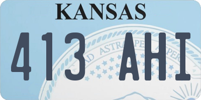 KS license plate 413AHI