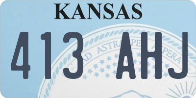 KS license plate 413AHJ