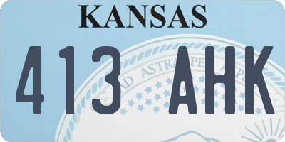 KS license plate 413AHK