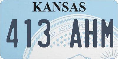 KS license plate 413AHM
