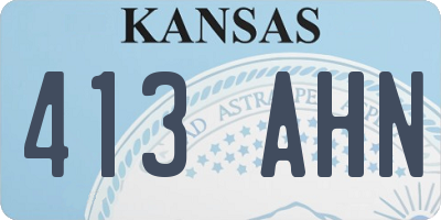 KS license plate 413AHN