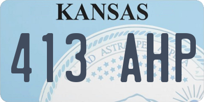 KS license plate 413AHP