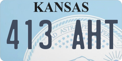 KS license plate 413AHT