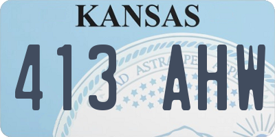 KS license plate 413AHW