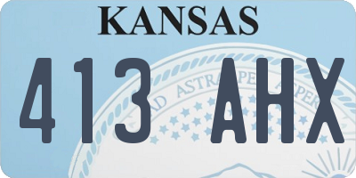 KS license plate 413AHX