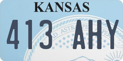 KS license plate 413AHY