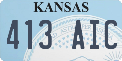 KS license plate 413AIC