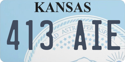 KS license plate 413AIE