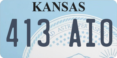 KS license plate 413AIO