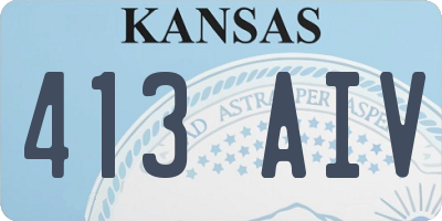 KS license plate 413AIV