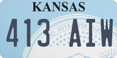 KS license plate 413AIW