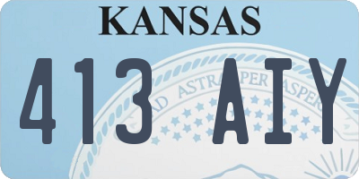 KS license plate 413AIY