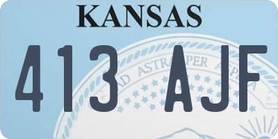 KS license plate 413AJF