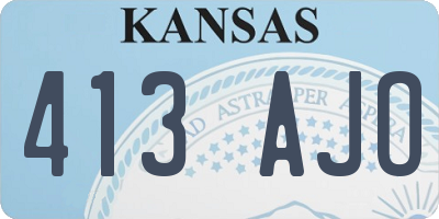 KS license plate 413AJO
