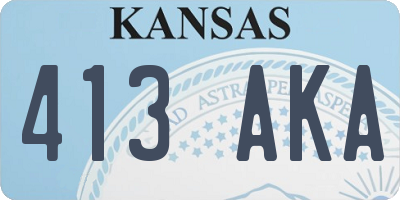 KS license plate 413AKA