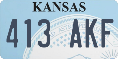 KS license plate 413AKF