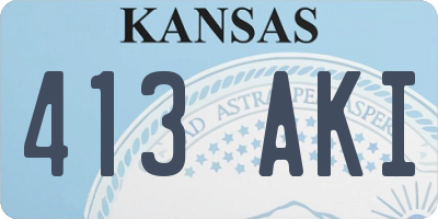 KS license plate 413AKI